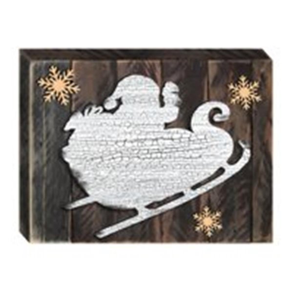 Designocracy Sleighing Santa Art on Board Wall Decor 9881612